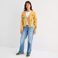 Womens V Neck Long Sleeve Button Winnie The Pooh Juniors Cardigan