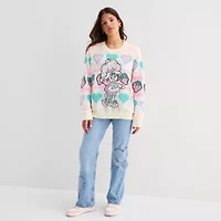 Juniors Strawberry Shortake Womens Crew Neck Long Sleeve Pullover Sweater