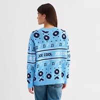 Juniors Womens Crew Neck Long Sleeve Peanuts Snoopy Pullover Sweater