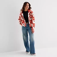 Womens Long Sleeve Hello Kitty Fleece Zipper Hoodie