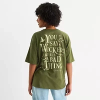 Wicked Elphaba Oversized Womens Juniors Crew Neck Short Sleeve Regular Fit Graphic T-Shirt