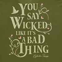 Wicked Elphaba Oversized Womens Juniors Crew Neck Short Sleeve Regular Fit Graphic T-Shirt
