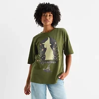 Wicked Elphaba Oversized Womens Juniors Crew Neck Short Sleeve Regular Fit Graphic T-Shirt