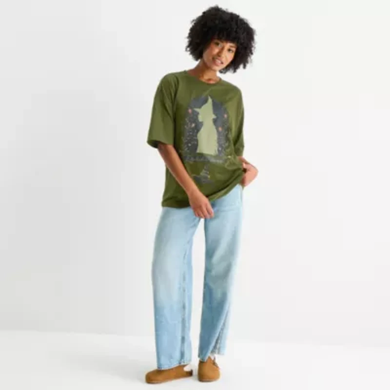 Wicked Elphaba Oversized Womens Juniors Crew Neck Short Sleeve Graphic T-Shirt