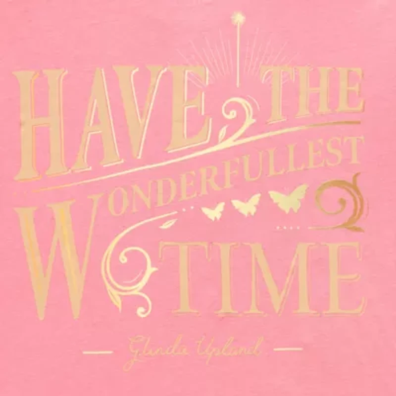 Glinda Boyfriend Womens Juniors Crew Neck Short Sleeve Regular Fit Wicked Graphic T-Shirt