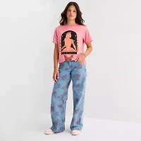 Glinda Boyfriend Womens Juniors Crew Neck Short Sleeve Regular Fit Wicked Graphic T-Shirt