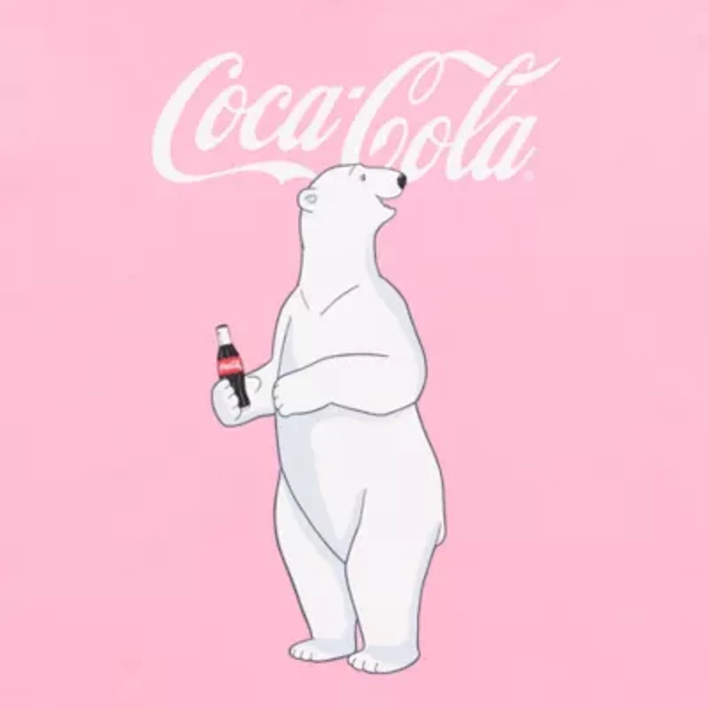 Coca Cola Bear Oversized Tee Womens Juniors Crew Neck Short Sleeve Regular Fit Graphic T-Shirt