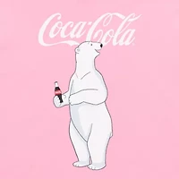Coca Cola Bear Oversized Tee Womens Juniors Crew Neck Short Sleeve Regular Fit Graphic T-Shirt