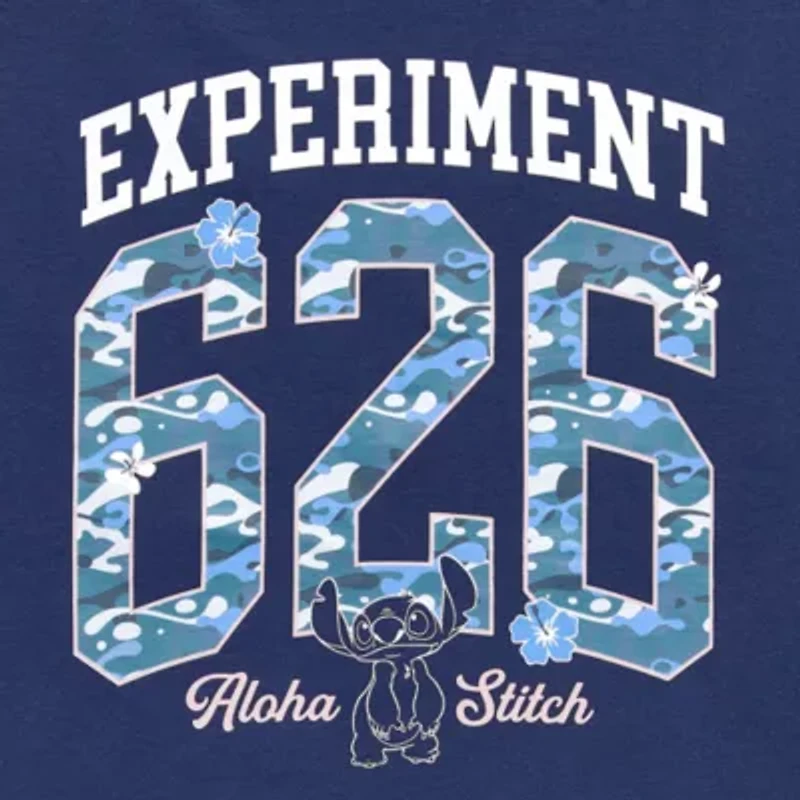 Womens Juniors Boat Neck Long Sleeve Lilo & Stitch Sweatshirt