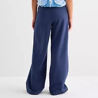 Womens Juniors Wide Leg Mid Rise Lilo & Stitch Fleece Sweatpant