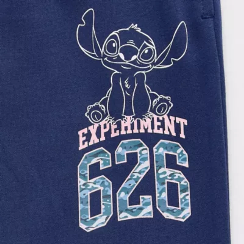 Womens Juniors Wide Leg Mid Rise Lilo & Stitch Fleece Sweatpant