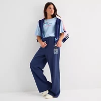Womens Juniors Wide Leg Mid Rise Lilo & Stitch Fleece Sweatpant