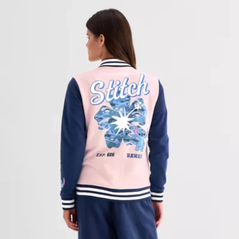 Womens Juniors Lilo & Stitch Fleece Midweight Bomber Jacket