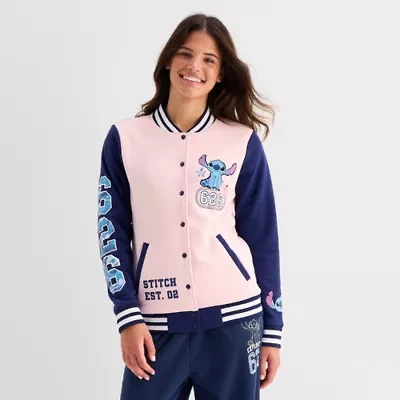 Womens Juniors Lilo & Stitch Fleece Midweight Bomber Jacket