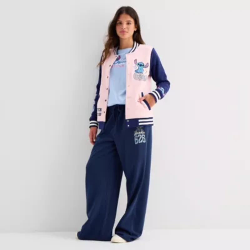 Womens Juniors Lilo & Stitch Fleece Midweight Bomber Jacket