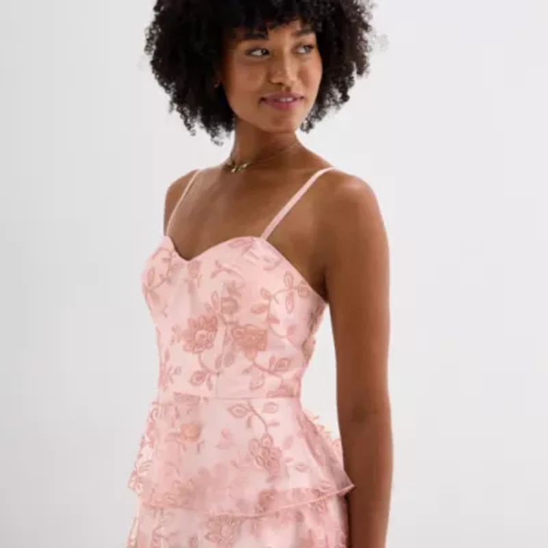 by&by Womens Juniors Sleeveless Midi Fit + Flare Dress