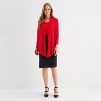Connected Apparel Womens Faux-Jacket Dress