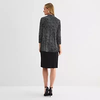 Connected Apparel Womens Scroll Faux-Jacket Dress