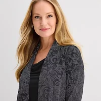 Connected Apparel Womens Scroll Faux-Jacket Dress