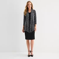 Connected Apparel Womens Scroll Faux-Jacket Dress
