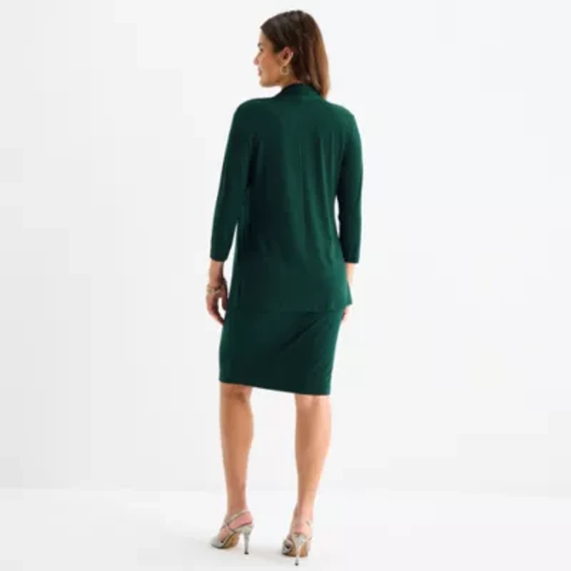 Connected Apparel Womens Faux-Jacket Dress