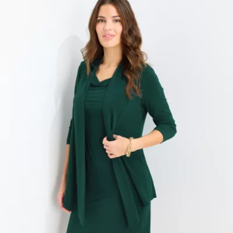 Connected Apparel Womens Faux-Jacket Dress