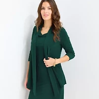 Connected Apparel Womens Faux-Jacket Dress