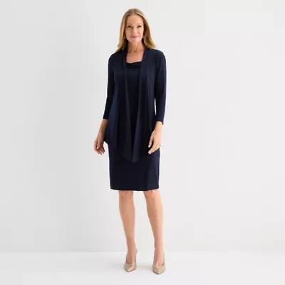 Connected Apparel Womens Faux-Jacket Dress