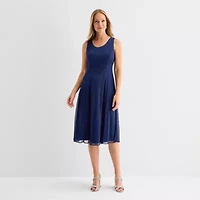 Danny & Nicole Womens Shimmer Midi Jacket Dress