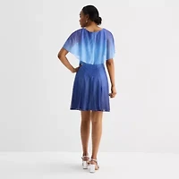 Danny & Nicole Womens Short Sleeve Ombre Fit + Flare Dress