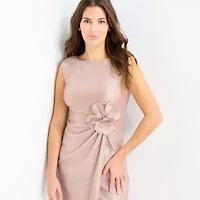 Jessica Howard Womens Embellished Sleeveless Sheath Dress