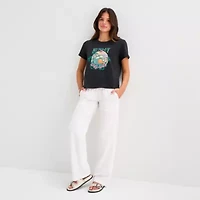 Hurley Womens Juniors Crew Neck Short Sleeve Regular Fit Graphic T-Shirt