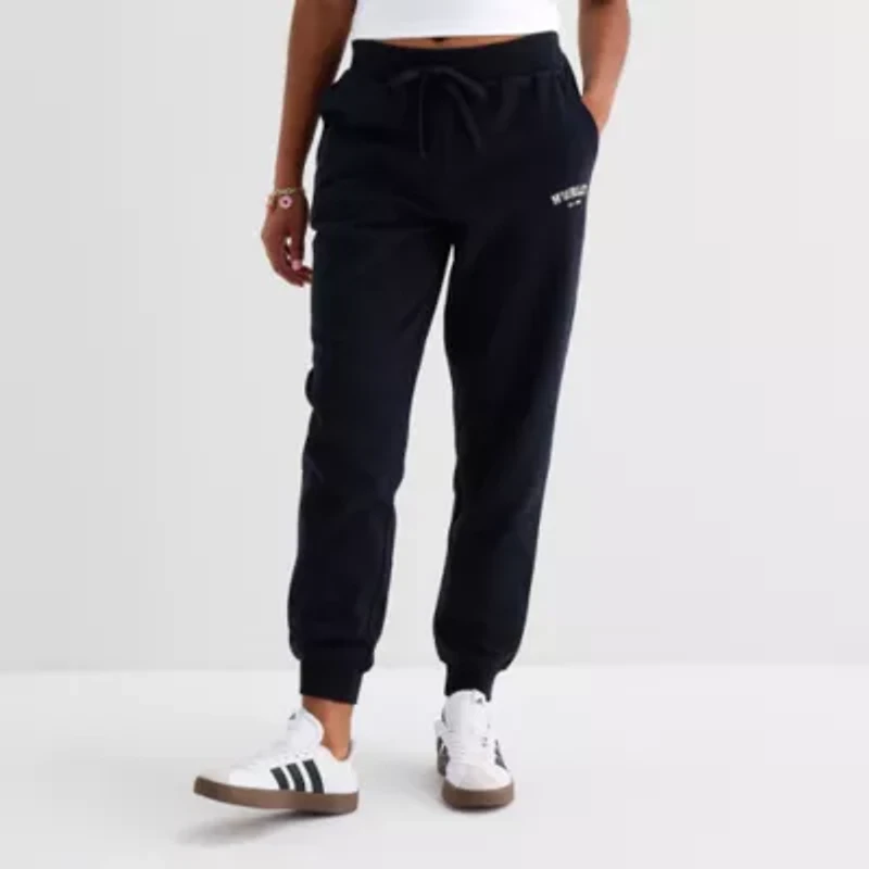 Hurley Womens Juniors Cuffed Mid Rise Knit Jogger Pant