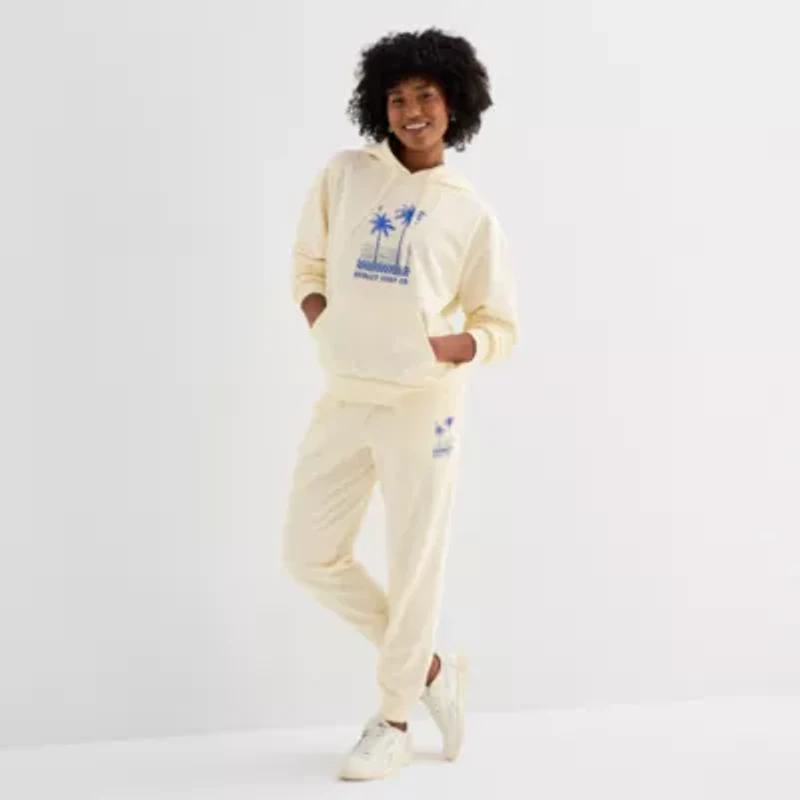 Hurley Womens Juniors Cuffed Mid Rise Knit Jogger Pant