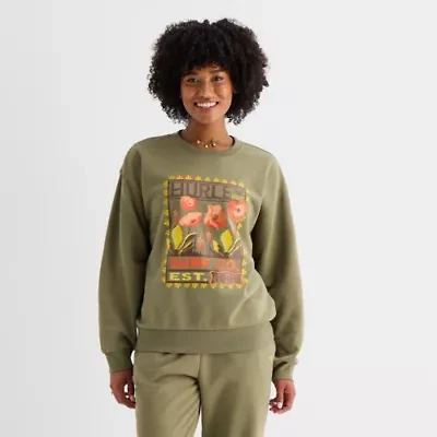 Hurley Womens Juniors Crew Neck Long Sleeve Sweatshirt