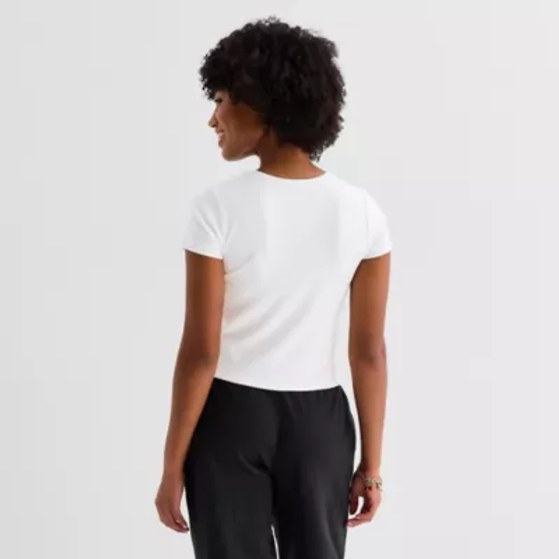 Hurley Womens Juniors Crew Neck Short Sleeve Fitted Graphic T-Shirt