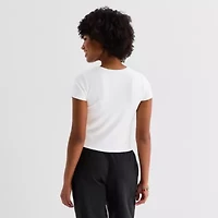 Hurley Womens Juniors Crew Neck Short Sleeve Fitted Graphic T-Shirt