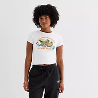 Hurley Womens Juniors Crew Neck Short Sleeve Fitted Graphic T-Shirt