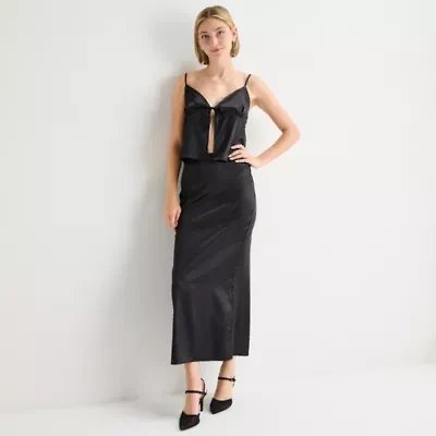 Forever 21 Womens Juniors Mid Rise Maxi Skirt