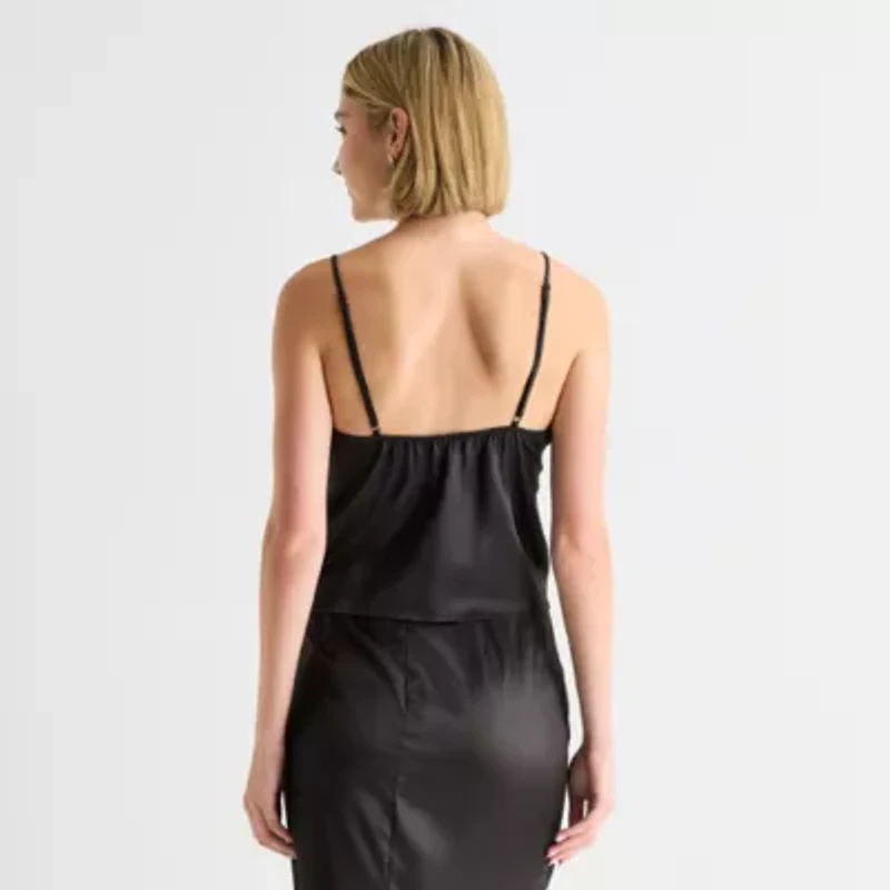 Forever 21 Womens Juniors Split Tie Neck Sleeveless Camisole