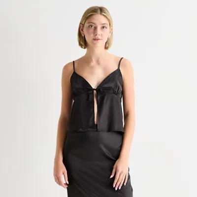 Forever 21 Womens Juniors Split Tie Neck Sleeveless Camisole