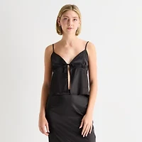 Forever 21 Womens Juniors Split Tie Neck Sleeveless Camisole