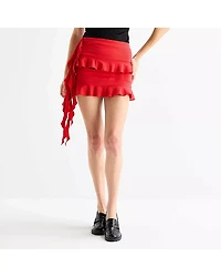Forever 21 Womens Juniors Low Rise Flared Skirt