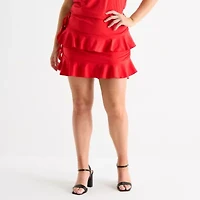 Forever 21 Womens Juniors Plus Low Rise Mini Flared Skirt