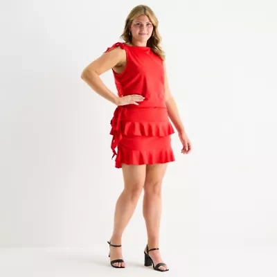 Forever 21 Womens Juniors Plus Low Rise Mini Flared Skirt