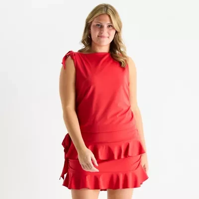 Forever 21 Womens Plus Boat Neck Sleeveless Blouse