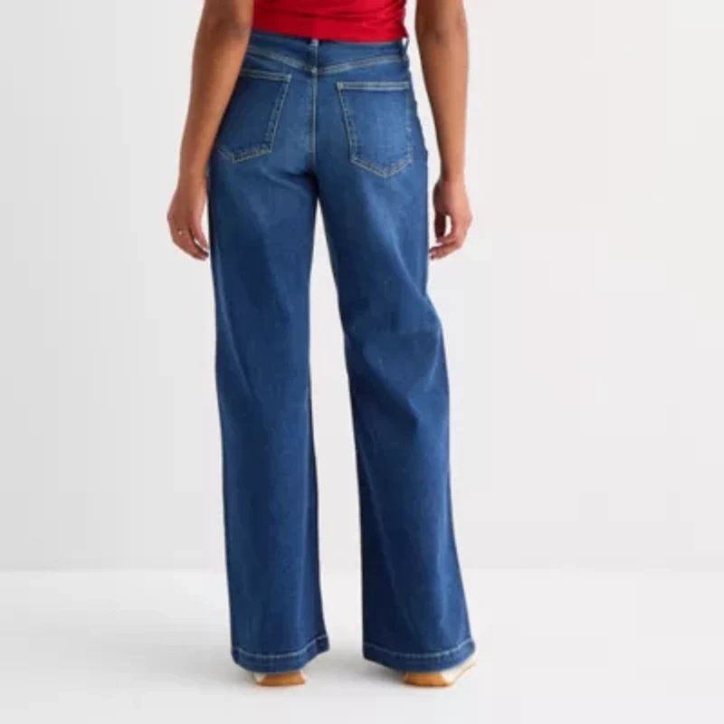 Arizona Womens Juniors Highest Rise Wide Leg Jean