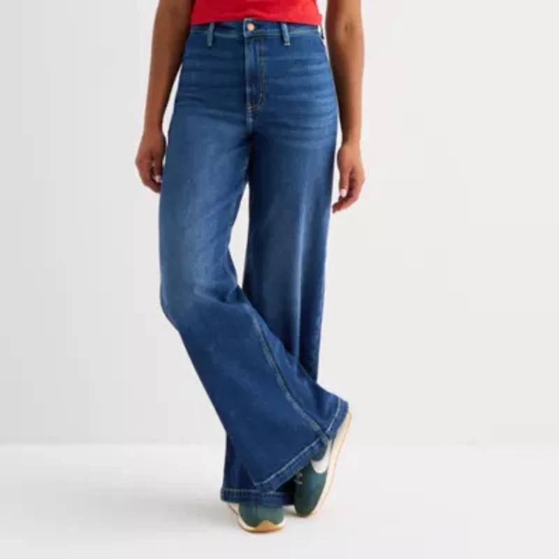 Arizona Womens Juniors Highest Rise Wide Leg Jean