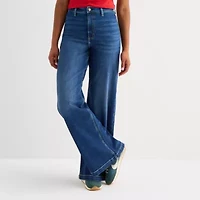 Arizona Womens Juniors Highest Rise Wide Leg Jean