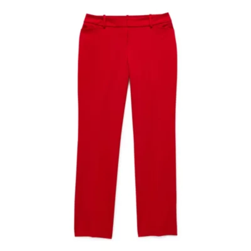Liz Claiborne Audra Tailored Womens Adaptive Stretch Fabric Easy-on + Easy-off Straight Mid Rise Trouser